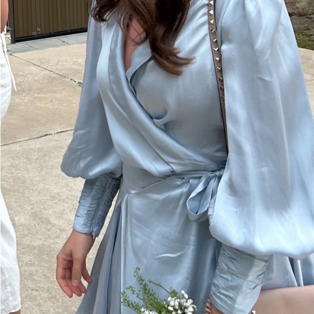 Zimmermann Light Blue Long Sleeve Dress